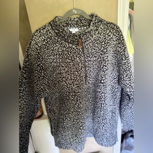 gray and black teddy jacket